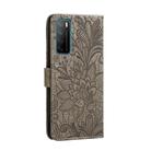 For Huawei Honor Play 4 / Maimang 9 / Mate 40 Lite Lace Flower Horizontal Flip Leather Case with Holder & Card Slots & Wallet & Photo Frame(Grey) - 3