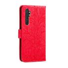 For Xiaomi Mi Note 10 Lite Lace Flower Horizontal Flip Leather Case with Holder & Card Slots & Wallet & Photo Frame(Red) - 3