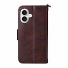 For iPhone 17 Multi-card Slots Crossbody Cowhide Leather Phone Case(Brown) - 3