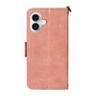 For iPhone 17 Multi-card Slots Crossbody Cowhide Leather Phone Case(Pink) - 3