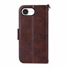For iPhone 16e Multi-card Slots Crossbody Cowhide Leather Phone Case(Brown) - 3