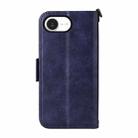 For iPhone 16e Multi-card Slots Crossbody Cowhide Leather Phone Case(Blue) - 3