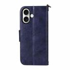 For iPhone 16 Plus Multi-card Slots Crossbody Cowhide Leather Phone Case(Blue) - 3
