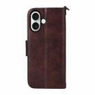 For iPhone 16 Pro Multi-card Slots Crossbody Cowhide Leather Phone Case(Brown) - 3