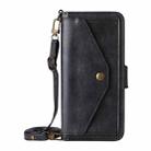 For iPhone 16 Pro Multi-card Slots Crossbody Cowhide Leather Phone Case(Black) - 2