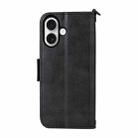 For iPhone 16 Pro Multi-card Slots Crossbody Cowhide Leather Phone Case(Black) - 3