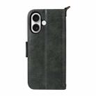 For iPhone 16 Multi-card Slots Crossbody Cowhide Leather Phone Case(Green) - 3