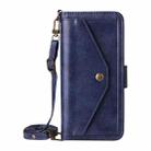 For iPhone 17 Pro Max Multi-card Slots Crossbody Cowhide Leather Phone Case(Blue) - 2