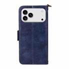 For iPhone 17 Pro Max Multi-card Slots Crossbody Cowhide Leather Phone Case(Blue) - 3