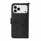 For iPhone 17 Pro Max Multi-card Slots Crossbody Cowhide Leather Phone Case(Black) - 3