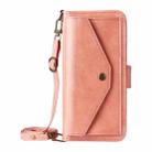 For iPhone 17 Pro Max Multi-card Slots Crossbody Cowhide Leather Phone Case(Pink) - 2