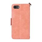 For iPhone SE 2022 / 2020 / 8 / 7 Multi-card Slots Crossbody Cowhide Leather Phone Case(Pink) - 3