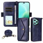 For Honor 400 Lite Global Multi-card Slots Crossbody Cowhide Leather Phone Case(Blue) - 1
