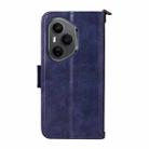 For Honor 400 Pro Global 160.8mm Multi-card Slots Crossbody Cowhide Leather Phone Case(Blue) - 3