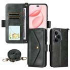 For Honor 400 Pro Global 160.8mm Multi-card Slots Crossbody Cowhide Leather Phone Case(Green) - 1