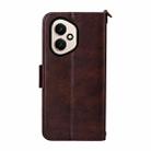 For Honor 400 Global 156.5mm Multi-card Slots Crossbody Cowhide Leather Phone Case(Brown) - 3