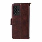 For Samsung Galaxy A53 5G Multi-card Slots Crossbody Cowhide Leather Phone Case(Brown) - 3