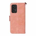 For Samsung Galaxy A53 5G Multi-card Slots Crossbody Cowhide Leather Phone Case(Pink) - 3