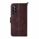 For Samsung Galaxy A16 5G / 4G / A26 5G Multi-card Slots Crossbody Cowhide Leather Phone Case(Brown) - 3