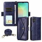 For Samsung Galaxy A06 5G / 4G Multi-card Slots Crossbody Cowhide Leather Phone Case(Blue) - 1