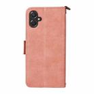 For Samsung Galaxy A06 5G / 4G Multi-card Slots Crossbody Cowhide Leather Phone Case(Pink) - 3