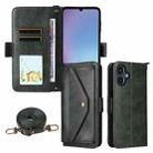 For Samsung Galaxy A25e / A25 5G SC-53F Multi-card Slots Crossbody Cowhide Leather Phone Case(Green) - 1