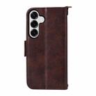 For Samsung Galaxy S25 5G Multi-card Slots Crossbody Cowhide Leather Phone Case(Brown) - 3