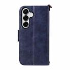 For Samsung Galaxy S25 5G Multi-card Slots Crossbody Cowhide Leather Phone Case(Blue) - 3