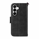 For Samsung Galaxy S25 5G Multi-card Slots Crossbody Cowhide Leather Phone Case(Black) - 3