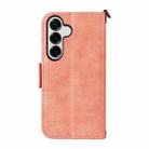 For Samsung Galaxy S25 5G Multi-card Slots Crossbody Cowhide Leather Phone Case(Pink) - 3