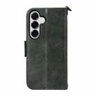 For Samsung Galaxy S25 5G Multi-card Slots Crossbody Cowhide Leather Phone Case(Green) - 3