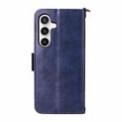 For Samsung Galaxy S25 FE 5G Multi-card Slots Crossbody Cowhide Leather Phone Case(Blue) - 3