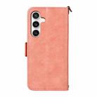For Samsung Galaxy S25 FE 5G Multi-card Slots Crossbody Cowhide Leather Phone Case(Pink) - 3