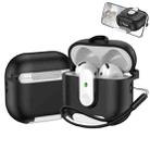 For AirPods 4 One-piece Holder Wireless Earphones Case with Lanyard(Black White) - 1