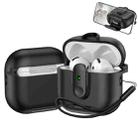 For AirPods 4 One-piece Holder Wireless Earphones Case with Lanyard(Black) - 1