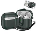 For AirPods 4 One-piece Holder Wireless Earphones Case with Lanyard(Army Green) - 1