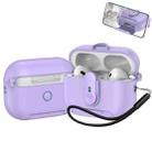 For AirPods Pro 2 One-piece Holder Wireless Earphones Case with Lanyard(Purple) - 1