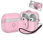 For AirPods 3 One-piece Holder Wireless Earphones Case with Lanyard(Pink) - 1
