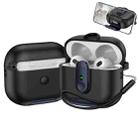 For AirPods 3 One-piece Holder Wireless Earphones Case with Lanyard(Black Dark Blue) - 1