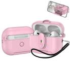 For AirPods Pro One-piece Holder Wireless Earphones Case with Lanyard(Pink) - 1