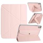 For iPad 2025 / 2022 Back Wallet Y-Fold Deformation Leather Smart Tablet Case(Pink) - 1