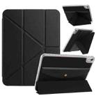 For iPad 2025 / 2022 Back Wallet Y-Fold Deformation Leather Smart Tablet Case(Black) - 1