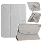 For iPad 2025 / 2022 Back Wallet Y-Fold Deformation Leather Smart Tablet Case(Grey) - 1