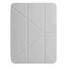 For iPad 2025 / 2022 Back Wallet Y-Fold Deformation Leather Smart Tablet Case(Grey) - 2