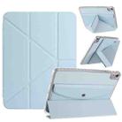 For iPad 2025 / 2022 Back Wallet Y-Fold Deformation Leather Smart Tablet Case(Sky Blue) - 1