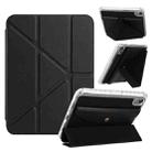 For iPad mini 2024 / mini 6 Back Wallet Y-Fold Deformation Leather Smart Tablet Case(Black) - 1