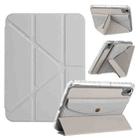 For iPad mini 2024 / mini 6 Back Wallet Y-Fold Deformation Leather Smart Tablet Case(Grey) - 1