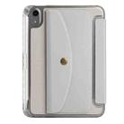 For iPad mini 2024 / mini 6 Back Wallet Y-Fold Deformation Leather Smart Tablet Case(Grey) - 3