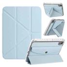 For iPad mini 2024 / mini 6 Back Wallet Y-Fold Deformation Leather Smart Tablet Case(Sky Blue) - 1