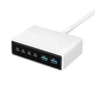 200W 4xUSB-C / Type-C and 2xUSB-A Multi-function 6 Ports GaN Desktop Fast Charger, Plug:US Plug(White) - 1